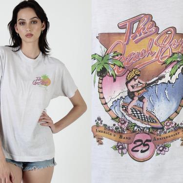 The Beach Boys Band T Shirt / Vintage 80s 25th Anniversary Tour Tee / Surfing Surfer Clothing 