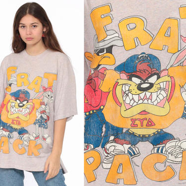 Looney Tunes Shirt FRAT PACK 90s Nostalgia Tasmanian Devil Tshirt 90s Kid Taz Shirt Oversize Graphic Retro Vintage Tee Extra Large xl 