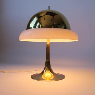 1960 REGGIANI BRASS and perspex table lamp Italia mid century era 