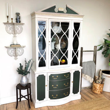 White China Cabinet - Foyer Furniture or Home Office Storage 