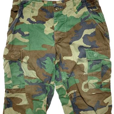 Vintage US Army Woodland Camo Trousers / Cargo Pants ~ Small / Extra Short ~ Work Wear ~ Camouflage ~ 28 29 30 31 Waist ~ Field / Utility 