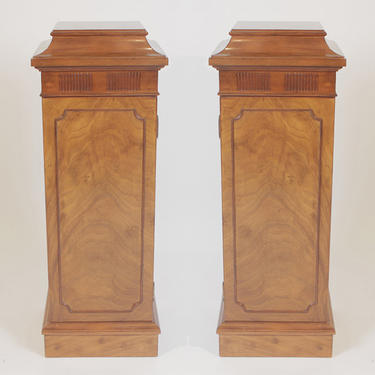 Pair of Mid-Century Mahogany Pedestal Cabinets