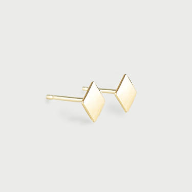 Diamond Earrings, Minimal Gold Stud Earrings, Simple Gold Earrings, Geometric Stud Earrings, Dainty Earrings, Minimalist Studs, Small Stud 