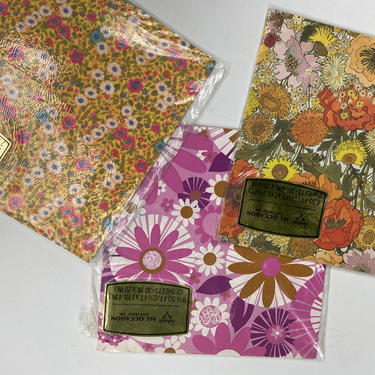 Lot Of 3 Vintage Wrapping Paper By Ambassador, Still in Original Packaging, All Occassion 70's Floral Gift Wrap 