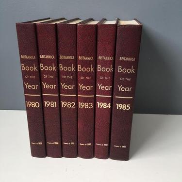 1980s Encyclopedia Britannica Book of the Year - birthday gifts for vintage humans 