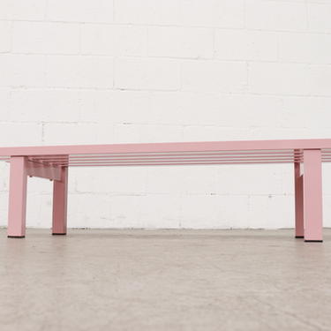 Pink Enameled Metal Martin Visser Style Bench