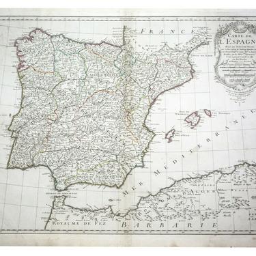 De L'Isle Phillipe Buache Map of Spain - 1789