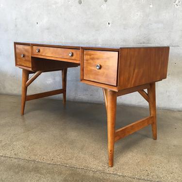 Mid Century Modern Style Solid Eucalyptus & Acacia Wood Desk