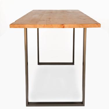 Counter Height Table made with barn wood and steel U shaped legs in your choice of color, size and finish 