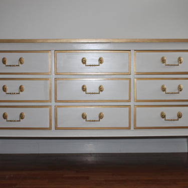 SOLD - Mid Century White Dresser/Long Dresser/Changing table 