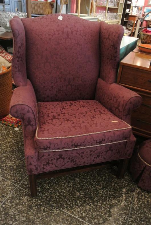 Purple wing back chair. $250