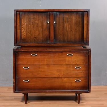 Mid Century Tambour 9-Drawer Bachelor’s Chest