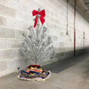 LOCAL PICKUP ONLY Vintage Aluminum Christmas Tree Retro 1950's Silver Foil X-Mas Peg Tree 4ft 5in Tall United States Silver Tree Company 