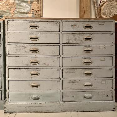 Vintage Gray Multidrawer Cabinet