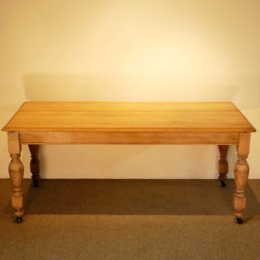 22601 Antique Swedish Pine Farm Table with Two Drawers , circa 1900