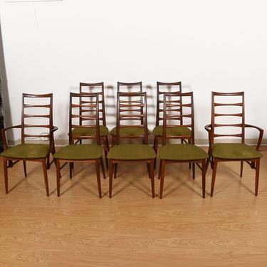 Set of 8 (2 Arm + 6 Side) Koefoed Hornslet Danish Teak Dining Chairs