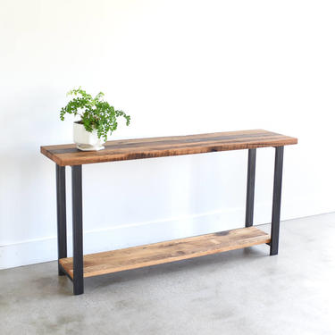 Farmhouse Console Table with Lower Shelf / Reclaimed Wood Entryway Table / Sofa Table - SHIPS FREE! 