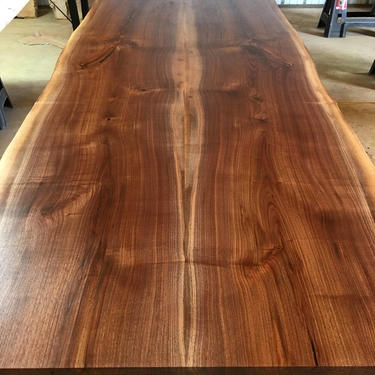 10&#39;x50&quot;x2&quot; Kiln Dried Black Walnut Bookmatched Live Edge Confrence Table Top by KirkpatrickDesigns