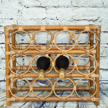 SHIPPING NOT FREE!!!! Vintage Bamboo Wine Rack 