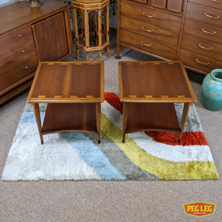 Pair of Mid-Century Modern walnut side tables from the 'Acclaim' collection by Lane