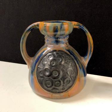 Ditmar Urbach Alienware Drip Glaze Vase Czech Art Deco Pottery 6”H 