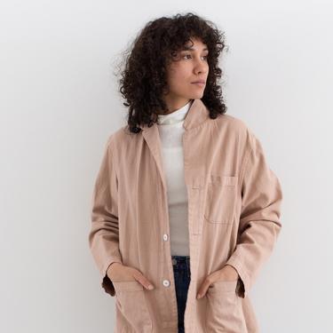 Vintage Dusty Pink Chore Jacket | Unisex  Overdye Cotton French Workwear Style Utility Work Coat | M L | 