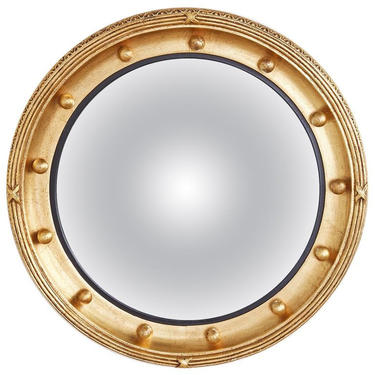 English Regency Style Round Convex Bullseye Mirror by ErinLaneEstate