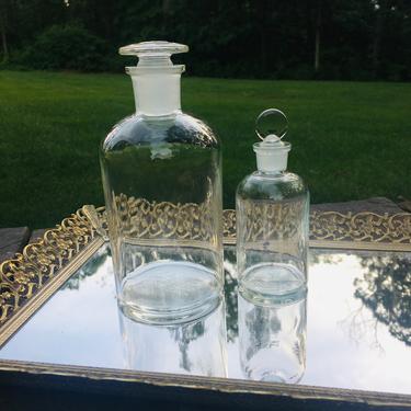 Set of 2 vintage Apothecary Bottles