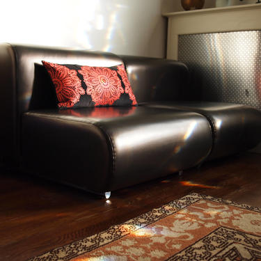 3 Available KNOLL Kazuhide Takahama Suzanne LOUNGE CHAIR Sofa Sectional, Black Leather, Chrome