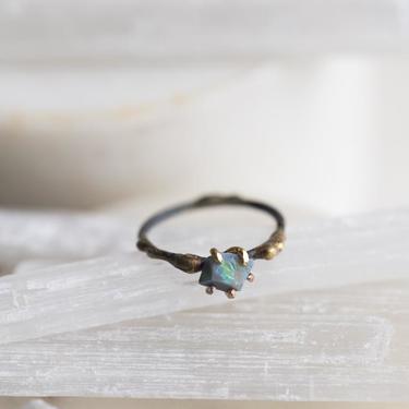 14k-24k Gold, Sterling Silver and Delicate Australian Opal Ring