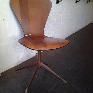 Danish Modern walnut swivel desk chair now at Hunted House.