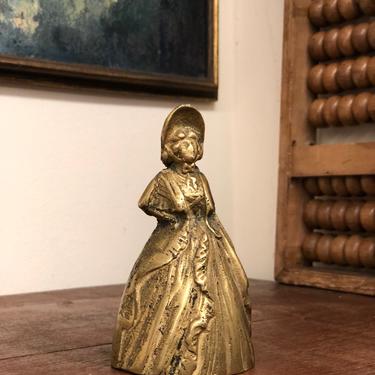 Vintage Brass Victorian Lady Bell - Adorable Detail w/ Woman Legs as Chime Hanger Bell Tongue Desk Bookshelf Decor Home Accent Elegance 