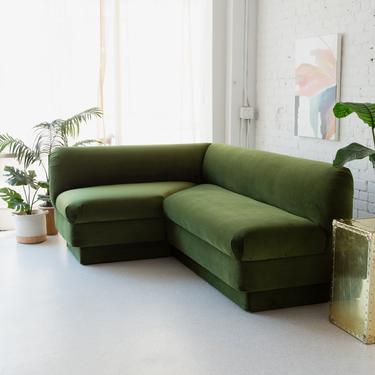 Olive Green Vintage 2-Piece Sectional