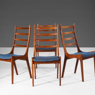 Set of (4) Ladder Back Dining Chairs Attributed to Kai Kristiansen, c. 1960s 