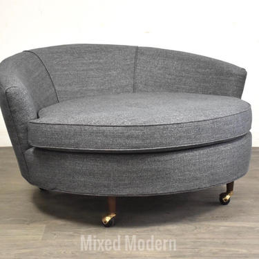 Adrian Pearsall Craft Associates Walnut Grey Lounge Chair 