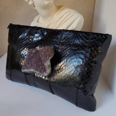 Vintage Snake and amethyst clutch purse by Amanda Alarcon-Hunter for Minx and Onyx 