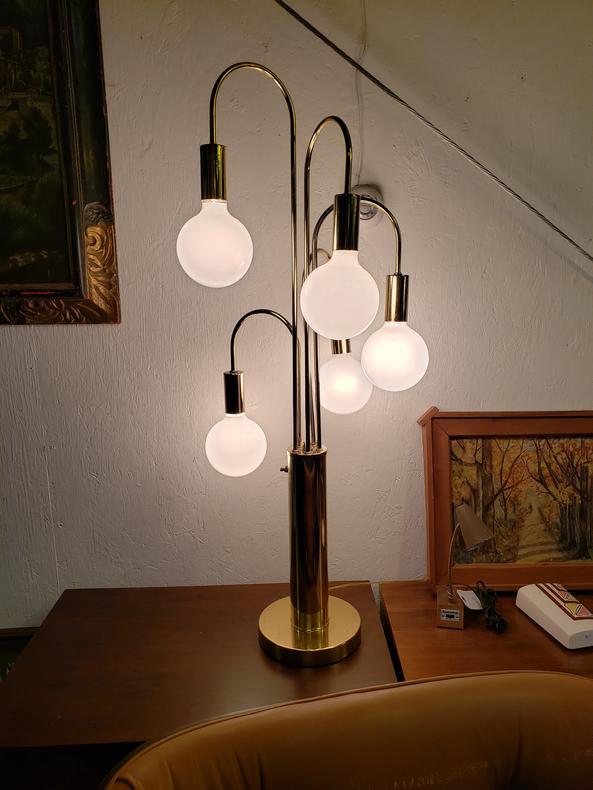 Mid-century Modern Brass Table Lamp