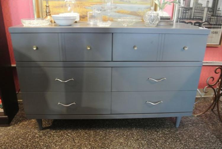 Grey painted MCM dresser. $495. Miss Pixies