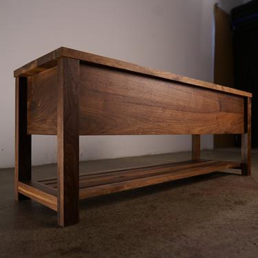 Venkat Trunk Bench, Modern Storage Bench, Handcrafted Woodwork Bench (Shown in Walnut) 