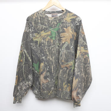 vintage 1990s y2k outsider camo camouflage RAGLAN sweatshirt pullover long sleeve -- made by jerzees -- men's size xl 