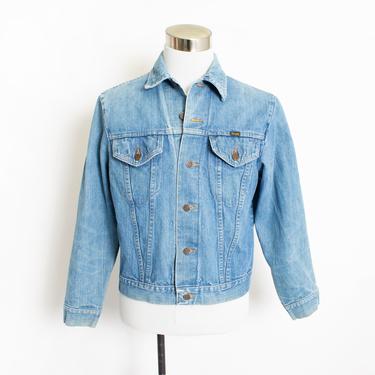 Vintage 1970s Denim Jacket Blue Cotton 70s Large / Medium 
