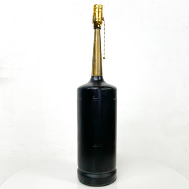 Elegant Mid Century Modern Table Lamp Black and Gold Raymor Style 