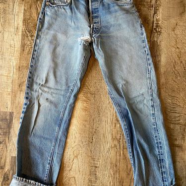 Vintage Mid 70s Selvedged Redline Levi 501s Button Fly Jeans Size 28 x 28 