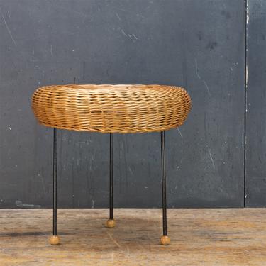 Tony Paul Wicker Catch-All Bowl Vintage Mid-Century Modern Dish Side Table 