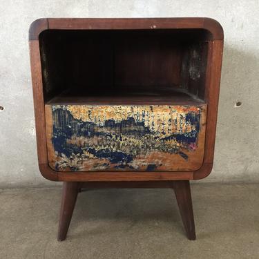 Reclaimed Wood Nightstand in Mid Century Style