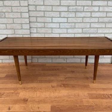 Mid Century Modern George Nelson Style Slat Bench Coffee Table