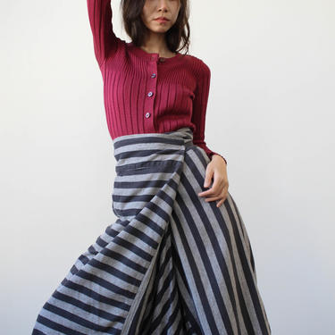 vintage 1980s issey miyake draped striped wrap pants 