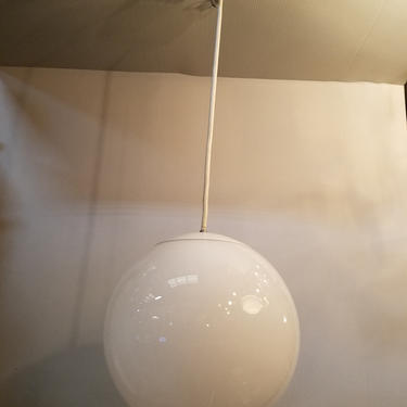 MCM Pendant Milk Glass  Globe. 10 x 31