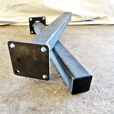 Set of 4 - Square Tubing Coffee Steel Table Legs, industrial modern metal table legs 