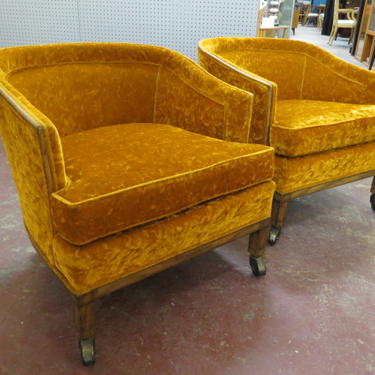 Vintage MCM pair of Orange lounge chairs
